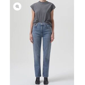 AGOLDE HIGH RISE STOVEPIPE STRETCH JEANS HELM